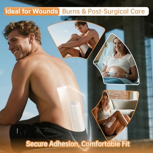 Carbou Island Dressing Bordered Gauze 4"x10" - 25 Sterile Einzeln Verpackte Kompressen | Saugfähiges Zentrum mit Wasserabweisendem Kleberand | Medizinisches Vliesmaterial für Wundversorgung & Erste Hilfe