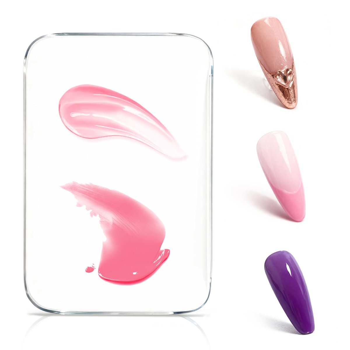 RAQEHO Acryl-Nagel-Palette – Transparente Nagelgel-Poliermischpalette für Nagelkunst, Make-up-Mischschale, Maniküre-Werkzeug (3,15"×4,72")