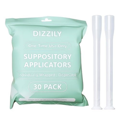 Dizzily 30 Stück Einweg-Applikatoren für Vaginalzäpfchen – einzeln verpackt, hygienisch – passend für die meisten Borsäure-Zäpfchen, Pillen, Tabletten, Kapseln und Damenpflege-Applikatoren