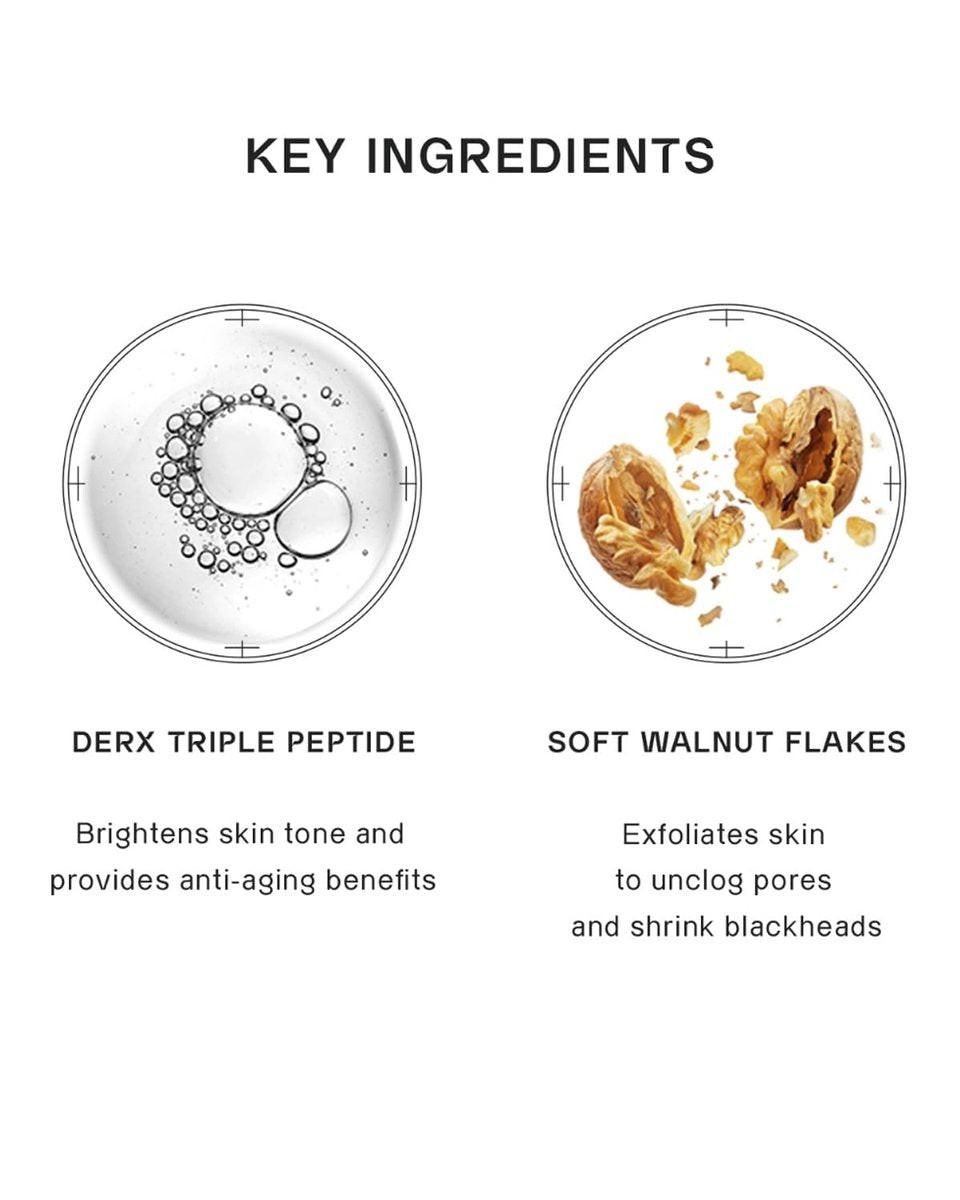Oganacell DERX Revitalisierender Gesichtsreiniger mit Peptiden & Walnuss-Mikroperlen – Sanftes Peeling-Gel-to-Foam für alle Hauttypen, Klinisch entwickelt in Korea (120 ml/4,05 fl.oz.)