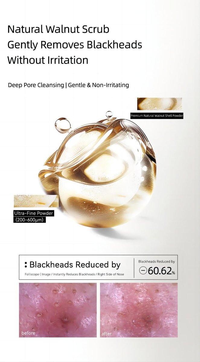 Oganacell DERX Revitalisierender Gesichtsreiniger mit Peptiden & Walnuss-Mikroperlen – Sanftes Peeling-Gel-to-Foam für alle Hauttypen, Klinisch entwickelt in Korea (120 ml/4,05 fl.oz.)