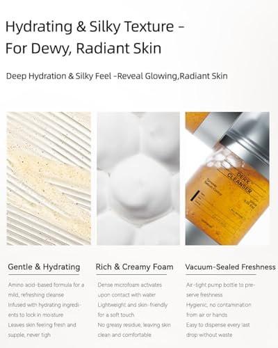 Oganacell DERX Revitalisierender Gesichtsreiniger mit Peptiden & Walnuss-Mikroperlen – Sanftes Peeling-Gel-to-Foam für alle Hauttypen, Klinisch entwickelt in Korea (120 ml/4,05 fl.oz.)