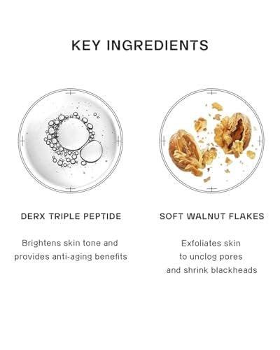 Oganacell DERX Revitalisierender Gesichtsreiniger mit Peptiden & Walnuss-Mikroperlen – Sanftes Peeling-Gel-to-Foam für alle Hauttypen, Klinisch entwickelt in Korea (120 ml/4,05 fl.oz.)