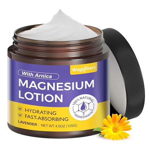 Wagomars Natürliche Magnesium Lotion - Magnesiumcreme mit Arnika, Sheabutter & Kokosöl - Feuchtigkeitsspendende Körpercreme - Schnell einziehend, tiefenwirksame Feuchtigkeit - Geeignet für alle Hauttypen