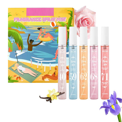 MeiPlumLai Parfüm Nebel Set für Frauen – 5 Düfte, Haar- & Körperparfüm Spray, Reisegröße, langanhaltend fruchtig frisch