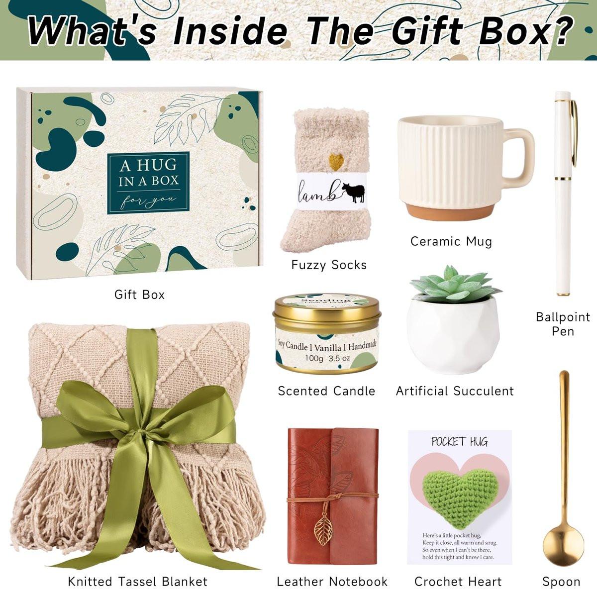 Self Care Geschenke für Frauen – Gute Besserung, Geburtstagsgeschenke, Care-Paket, Umarmungskorb, Geschenk nach Operation, inspirierendes Geschenk für neue Mütter und beste Freundinnen