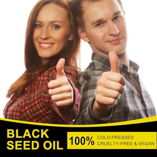Bio Schwarzkümmelöl – 100% rein unraffiniert, naturbelassen kaltgepresst mit 2% TQ und einer dynamischen Harmonie von Omega 3, 6, 9 Antioxidantien, Immununterstützung, Gelenke, Haut & Haare 2,02 Fl Oz (2er Pack)
