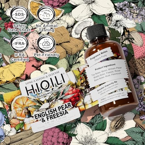 HIQILI Birne & Freesie Duftöl für Parfüm, Kerzen- und Seifenherstellung, süßer Duft für Diffuser, Raumspray - 30 ml