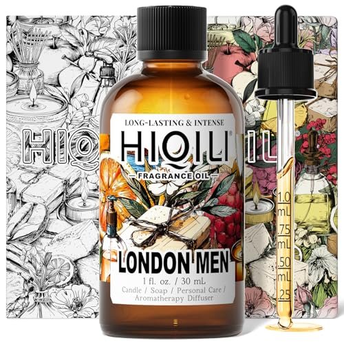 HIQILI London Men Fragrance Öl für Kerzen- und Seifenherstellung, inspiriert von Bvr.Berry LON for Men, ätherisches Öl für Diffuser, große Räume, Büro, Neuwagengeruch - 30 ml