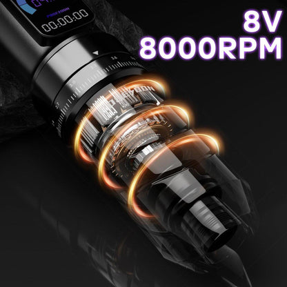 Poseidon Tattoo Gun Kit 7-Stufen-Hublänge Tätowiermaschine Set mit 2x 2300mAh Akku, 20 Tattoo Cartridge Nadeln, 11 Tattoo Farben – Komplettes Tattoo-Pen-Set für Anfänger und Künstler