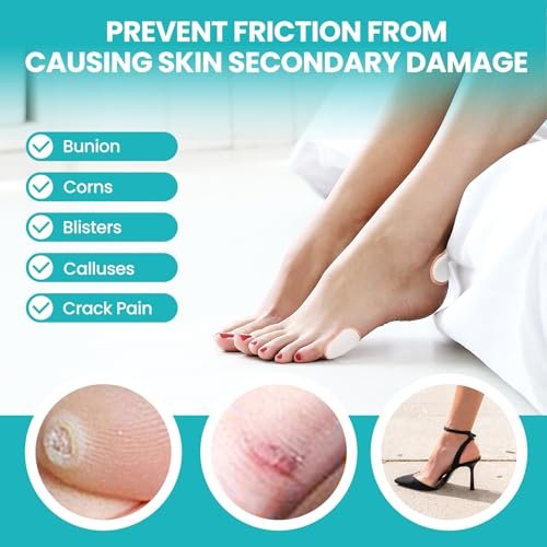 Promifun Foam Bunionenpads zum Tragen mit Schuhen - 27 Stück Ballenzehenkissen - Moleskin schützt die Füße für Damen und Herren - Klebemitte (Mehrfachgrößen)