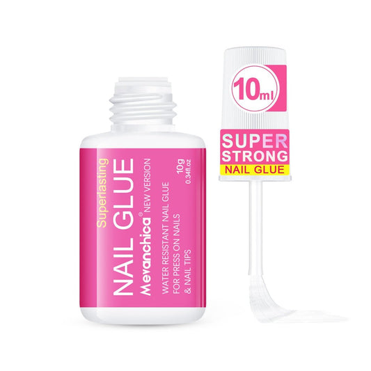 Mevanchica Superstarker Nagelkleber – Nagelspitzen & Acrylnägel mit Pinselapplikator für Press-On-Nägel, extra stark & langanhaltend für künstliche Nägel