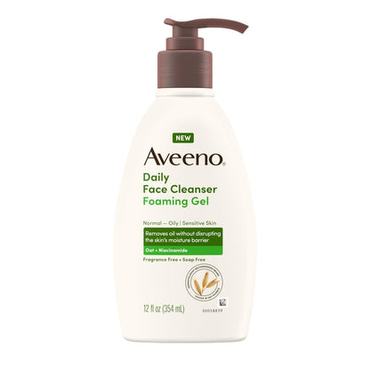 Aveeno Daily Foaming Gel Gesichtsreiniger, Duftfrei, 355 ml