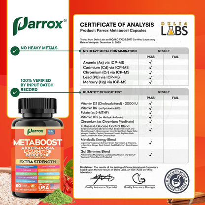 GLP-1 Booster Supplement – 20-in-1 pflanzliche Kapseln mit Akkermansia, L-Carnitin, Berberin (GlucoVantage), Methylfolat, methyliertes B12, Chrom, Capsimax, Flohsamenschalen, Probiotika, Vitamin D3, B6 – 60 Kapseln