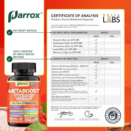 GLP-1 Booster Supplement – 20-in-1 pflanzliche Kapseln mit Akkermansia, L-Carnitin, Berberin (GlucoVantage), Methylfolat, methyliertes B12, Chrom, Capsimax, Flohsamenschalen, Probiotika, Vitamin D3, B6 – 60 Kapseln