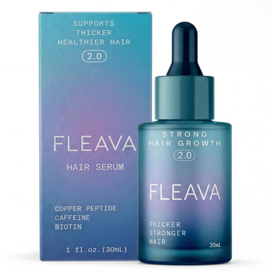 Fleava Haarwuchsserum für dünner werdendes Haar, 30 ml – klinisch gestützte Peptide, Biotin, Ginseng & Scutellaria – Fördert Haarwachstum, stärkt die Wurzeln und unterstützt eine gesündere Kopfhaut