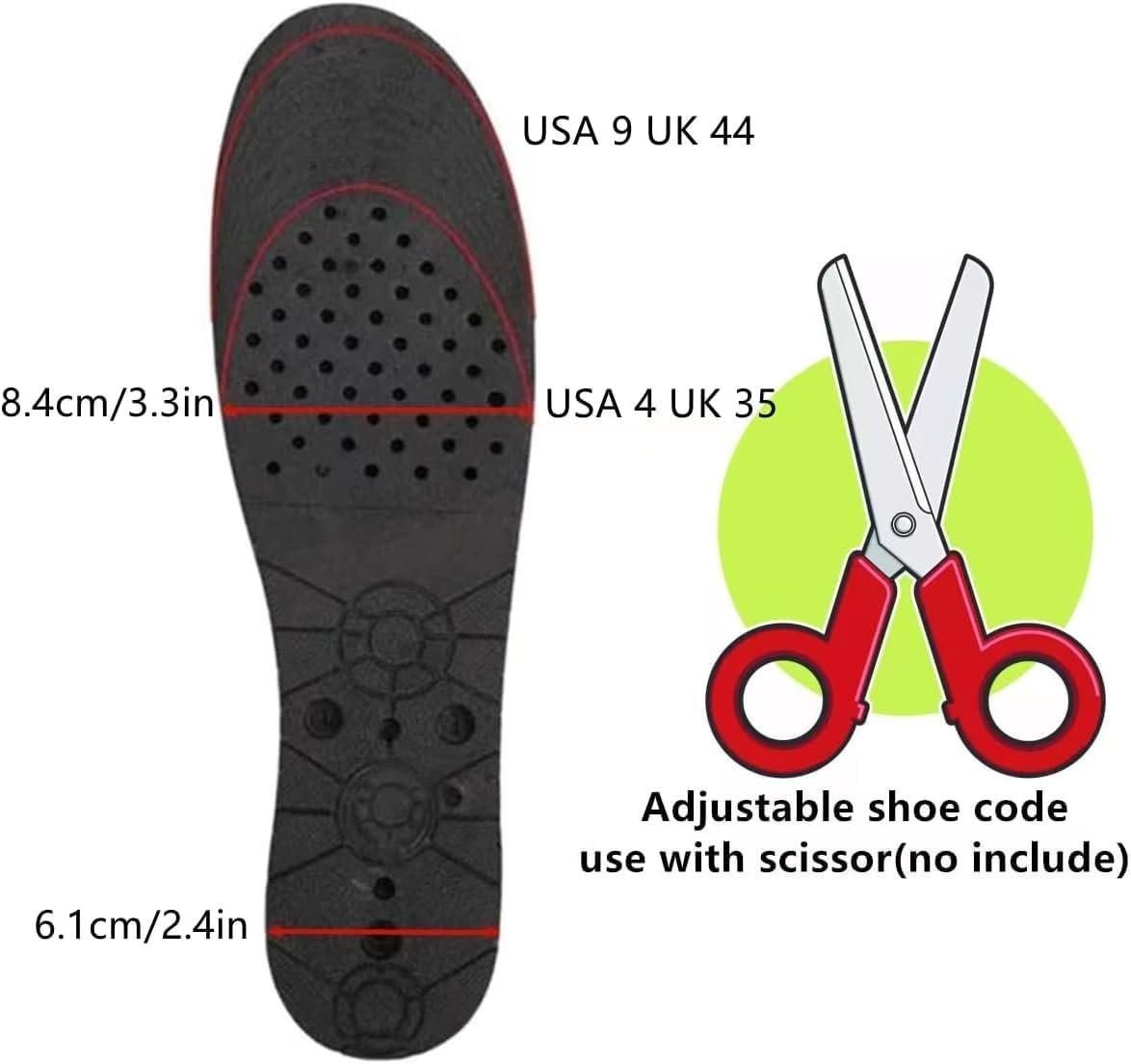 QUORYTH Höhenverstellbare Einlegesohlen 2-Schicht Air-Up Schuhheber 4,5 cm Absatzerhöhung für Herren und Damen