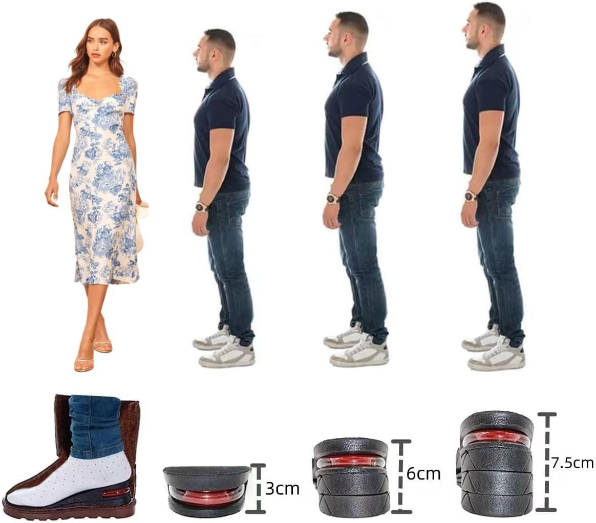 QUORYTH Höhenverstellbare Einlegesohlen 2-Schicht Air-Up Schuhheber 4,5 cm Absatzerhöhung für Herren und Damen