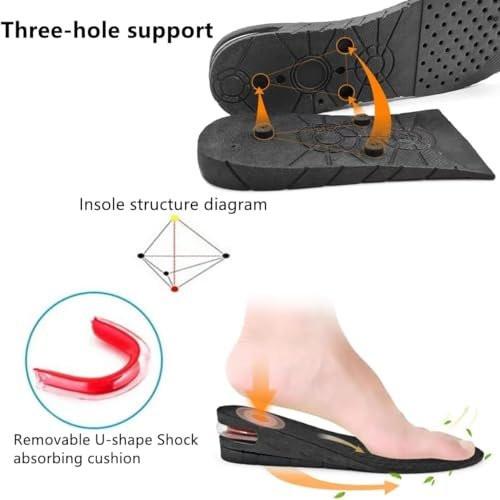 QUORYTH Höhenverstellbare Einlegesohlen 2-Schicht Air-Up Schuhheber 4,5 cm Absatzerhöhung für Herren und Damen