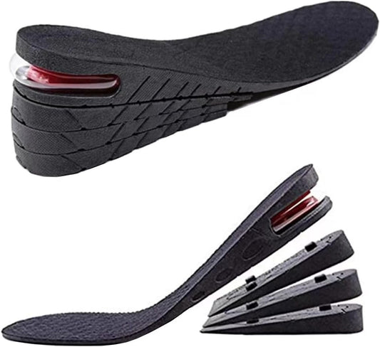 4-Lagen Höhenverstellbare Einlegesohlen 7,5 cm – Luftpolster-Schuhheber für Männer und Frauen