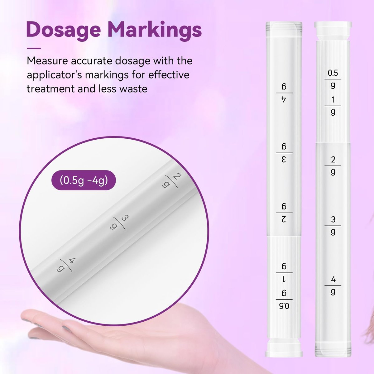 Einweg-Vaginalcreme-Applikator für Frauen, Vaginalgel-Applikator mit Dosierungsmarkierungen, hygienischer Gewinde-Injektor passend für Premarin, Estrace, Preseed und die meisten OTC-Gele und Gleitmittel (20er Pack)