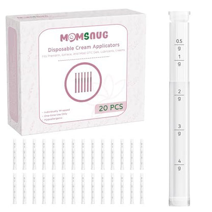 Einweg-Vaginalcreme-Applikator für Frauen, Vaginalgel-Applikator mit Dosierungsmarkierungen, hygienischer Gewinde-Injektor passend für Premarin, Estrace, Preseed und die meisten OTC-Gele und Gleitmittel (20er Pack)