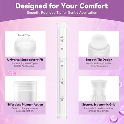 Einweg-Vaginalcreme-Applikator für Frauen, Vaginalgel-Applikator mit Dosierungsmarkierungen, hygienischer Gewinde-Injektor passend für Premarin, Estrace, Preseed und die meisten OTC-Gele und Gleitmittel (20er Pack)