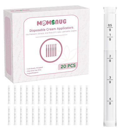 Einweg-Vaginalcreme-Applikator für Frauen, Vaginalgel-Applikator mit Dosierungsmarkierungen, hygienischer Gewinde-Injektor passend für Premarin, Estrace, Preseed und die meisten OTC-Gele und Gleitmittel (20er Pack)