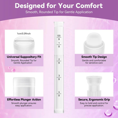 Einweg-Vaginalcreme-Applikator für Frauen, Vaginalgel-Applikator mit Dosierungsmarkierungen, hygienischer Gewinde-Injektor passend für Premarin, Estrace, Preseed und die meisten OTC-Gele und Gleitmittel (20er Pack)