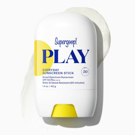 Supergoop! PLAY Everyday Sunscreen Stick SPF 50 – Leichter, nicht fettender Sonnenschutz – Natürlicher Finish – Duftfrei – Wasser- & schweißresistent – Für alle Hauttypen – 40 ml