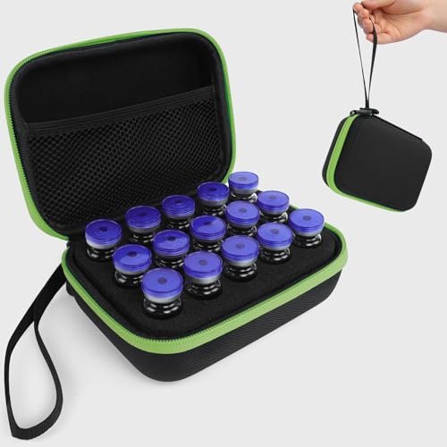 EIPTLOS Insulin-Aufbewahrungstasche für Kühlschrank – 15 Fächer für 10-ml-U-100-Vials – EVA-Futteral mit Reißverschluss – Blau