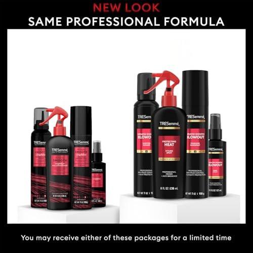 TRESemmé Keratin Smooth Blowout Haarstyling Set – Mousse + Finishing Spray & Hitzeschutzspray, Frizz-Kontrolle