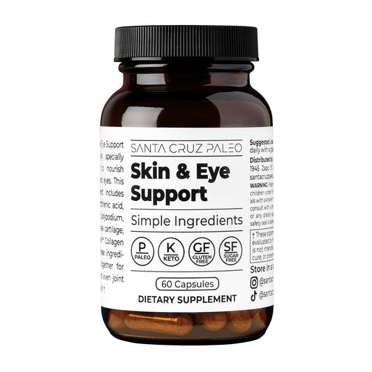 Santa Cruz Paleo Haut- & Augen-Kapseln, Tägliche Formel für Hautbild & Augenpflege, Saubere Inhaltsstoffe, Glutenfrei, Keto & Paleo Freundlich, 60 Kapseln