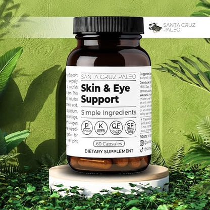 Santa Cruz Paleo Haut- & Augen-Kapseln, Tägliche Formel für Hautbild & Augenpflege, Saubere Inhaltsstoffe, Glutenfrei, Keto & Paleo Freundlich, 60 Kapseln