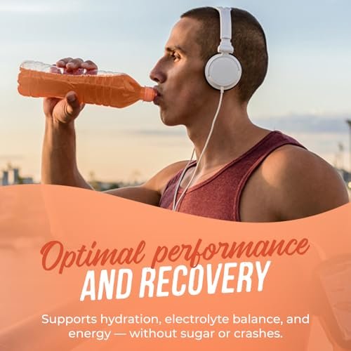 JUNP Zuckerfreie Elektrolyte Pulver Beutel für Wasser – Sofortige Hydratation mit Salz & Kalium, Null Kalorien, Keine Kohlenhydrate, Kein Zucker, Elektrolyt Getränk Mix Sticks, Keto Freundlich, Saftiger Pfirsich 5er Pack