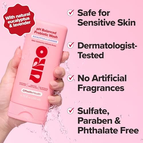 O Positiv URO pH-Balancierte Intimwaschlotion mit Probiotika – Geruchskontrolle, pH-Gleichgewicht, Trockenheit & Reizungen – 200 ml (1er-Pack)