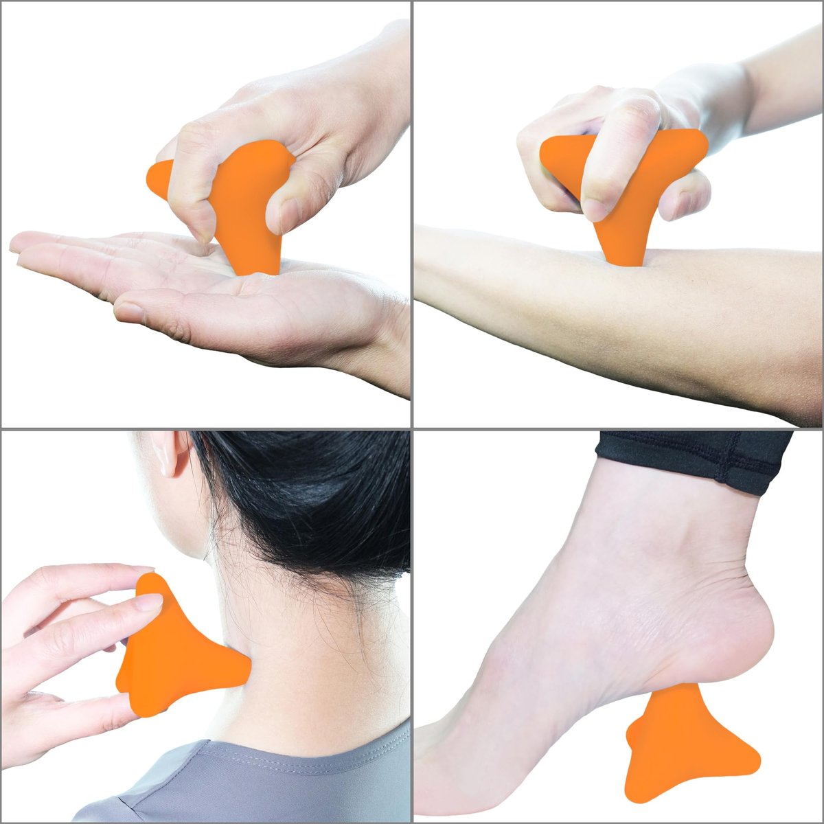 SIMPLECOOL Manuelles Triggerpunkt-Massagegerät – Kleiner Massageball für Tiefengewebe-Myofasziale Entspannung, Physiotherapie, Plantarfasziitis, Muskelknoten, Psoas, Hüftbeuger, Iliacus – 3×2,6 Zoll (Orange)