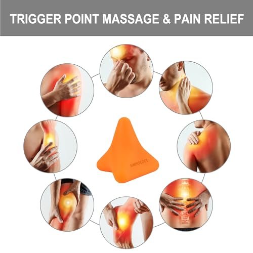 SIMPLECOOL Manuelles Triggerpunkt-Massagegerät – Kleiner Massageball für Tiefengewebe-Myofasziale Entspannung, Physiotherapie, Plantarfasziitis, Muskelknoten, Psoas, Hüftbeuger, Iliacus – 3×2,6 Zoll (Orange)