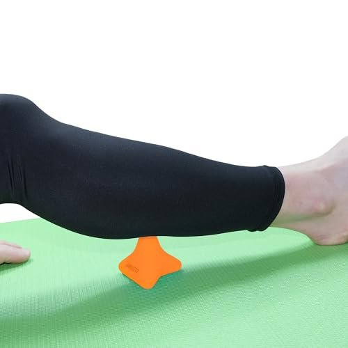 SIMPLECOOL Manuelles Triggerpunkt-Massagegerät – Kleiner Massageball für Tiefengewebe-Myofasziale Entspannung, Physiotherapie, Plantarfasziitis, Muskelknoten, Psoas, Hüftbeuger, Iliacus – 3×2,6 Zoll (Orange)
