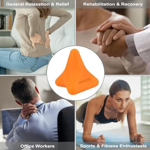 SIMPLECOOL Manuelles Triggerpunkt-Massagegerät – Kleiner Massageball für Tiefengewebe-Myofasziale Entspannung, Physiotherapie, Plantarfasziitis, Muskelknoten, Psoas, Hüftbeuger, Iliacus – 3×2,6 Zoll (Orange)