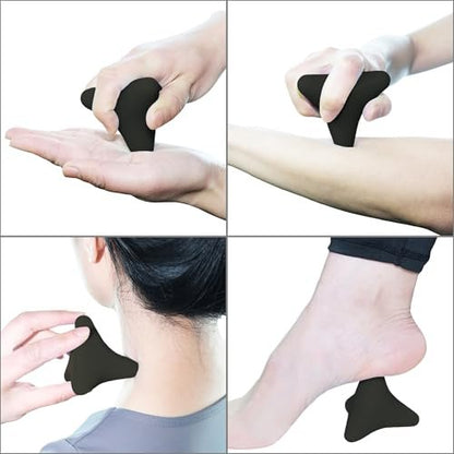 Manuelles Triggerpunkt-Massagegerät – kleiner Massageball für tiefe Gewebemassage, myofasziale Entspannung, Fuß, Plantarfasziitis, Muskelknoten, Psoas, Hüftbeuger, Iliacus – 3×2,6 Zoll (Schwarz)