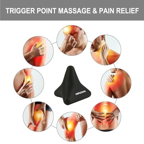 Manuelles Triggerpunkt-Massagegerät – kleiner Massageball für tiefe Gewebemassage, myofasziale Entspannung, Fuß, Plantarfasziitis, Muskelknoten, Psoas, Hüftbeuger, Iliacus – 3×2,6 Zoll (Schwarz)