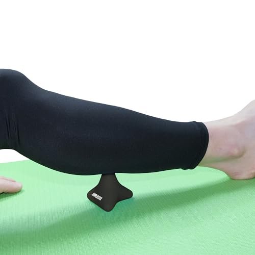 Manuelles Triggerpunkt-Massagegerät – kleiner Massageball für tiefe Gewebemassage, myofasziale Entspannung, Fuß, Plantarfasziitis, Muskelknoten, Psoas, Hüftbeuger, Iliacus – 3×2,6 Zoll (Schwarz)