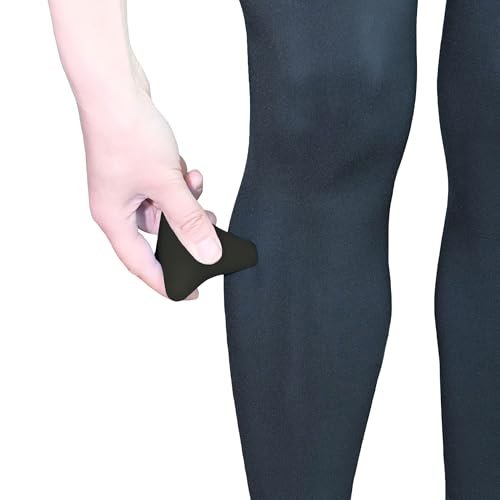 Manuelles Triggerpunkt-Massagegerät – kleiner Massageball für tiefe Gewebemassage, myofasziale Entspannung, Fuß, Plantarfasziitis, Muskelknoten, Psoas, Hüftbeuger, Iliacus – 3×2,6 Zoll (Schwarz)