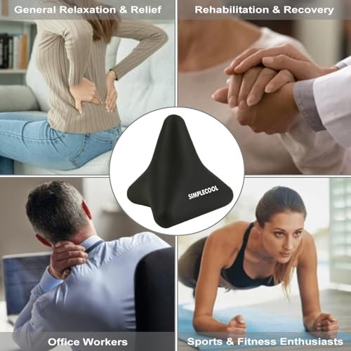 Manuelles Triggerpunkt-Massagegerät – kleiner Massageball für tiefe Gewebemassage, myofasziale Entspannung, Fuß, Plantarfasziitis, Muskelknoten, Psoas, Hüftbeuger, Iliacus – 3×2,6 Zoll (Schwarz)