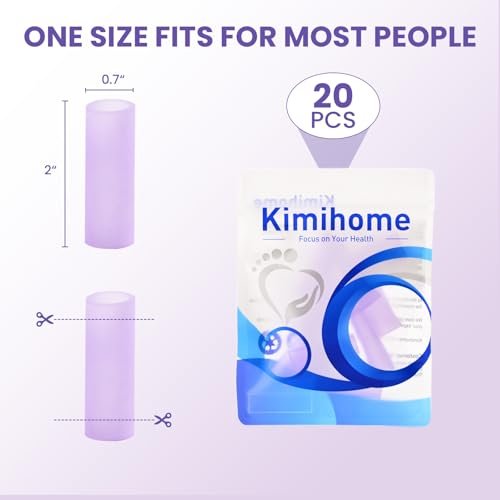Kimihome 20 Stück Gel-Fingerschutz-Hüllen – Silikon-Fingerhüllen mit Lavendelextrakt – Fingerkuppen-Bandagen zur Linderung von Fingerspringen, Hühneraugen, Blasen und Hornhaut (Lila)