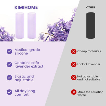 Kimihome 20 Stück Gel-Fingerschutz-Hüllen – Silikon-Fingerhüllen mit Lavendelextrakt – Fingerkuppen-Bandagen zur Linderung von Fingerspringen, Hühneraugen, Blasen und Hornhaut (Lila)