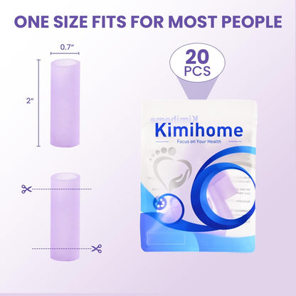 Kimihome 20 Stück Gel-Fingerschutz-Hüllen – Silikon-Fingerhüllen mit Lavendelextrakt – Fingerkuppen-Bandagen zur Linderung von Fingerspringen, Hühneraugen, Blasen und Hornhaut (Lila)
