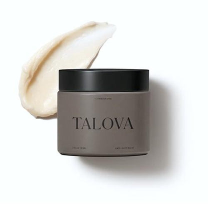 TALOVA Gesichts- und Körperbalsam – Tallow-Feuchtigkeitscreme aus grasgefüttertem Rindertalg für trockene, rissige und empfindliche Haut mit Emu-Öl, natürlich und biologisch, hautfreundlich, nicht giftig, hergestellt in USA