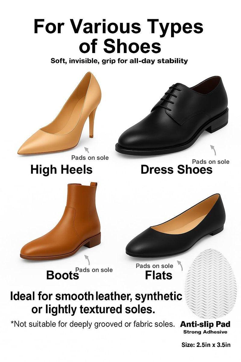 Hockydis Clear Non Slip Schuhpads für Absätze – Rutschfeste Griffeinlagen für Pumps, Stilettos & elegante Schuhe, unsichtbare Traktionsaufkleber für spitze Sohlen